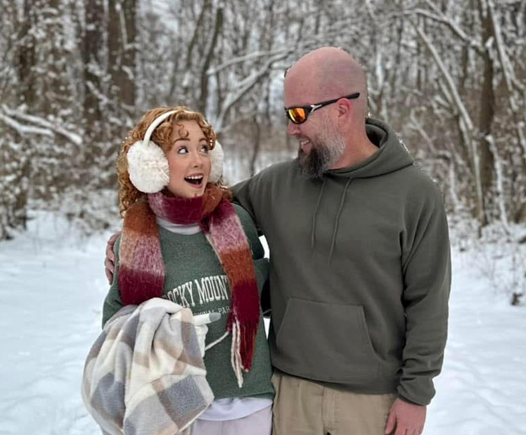 Snow hiking with Natalie at Castalia Quarry Metro Park