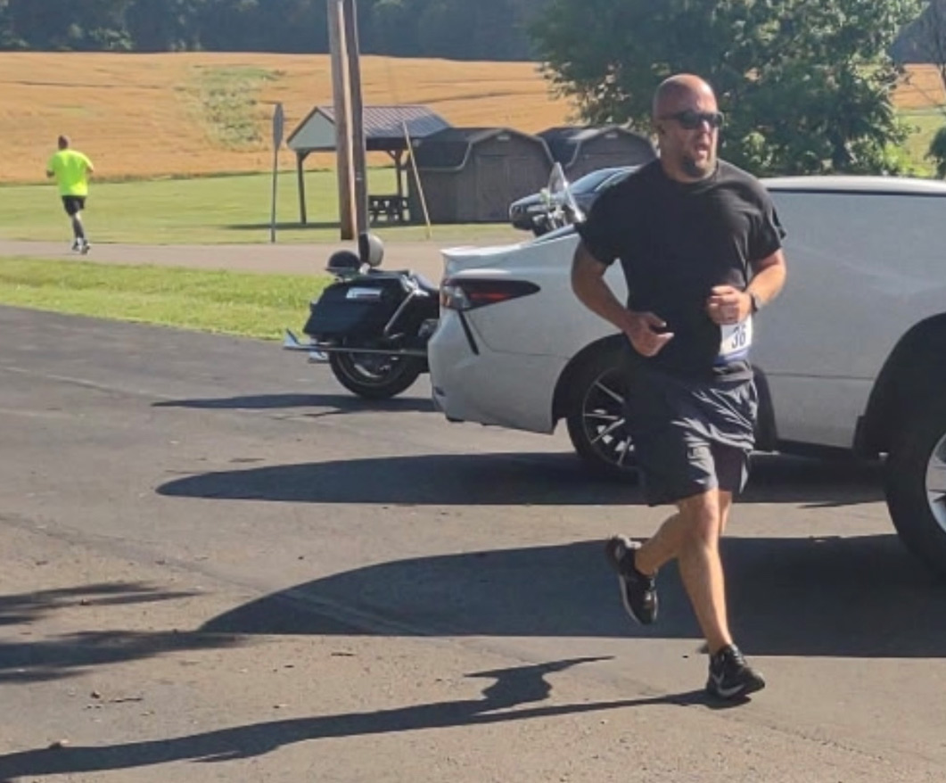 Finishing strong at the We Above Me 2 mile race in Lucas, Oh